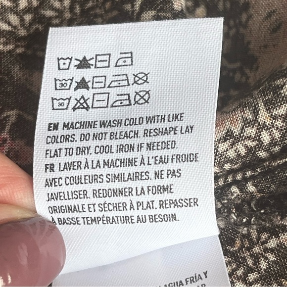 American Eagle Ditsy Floral Mini Dress XS Ruffle Neck Tassel Boho - Picture 11 of 12